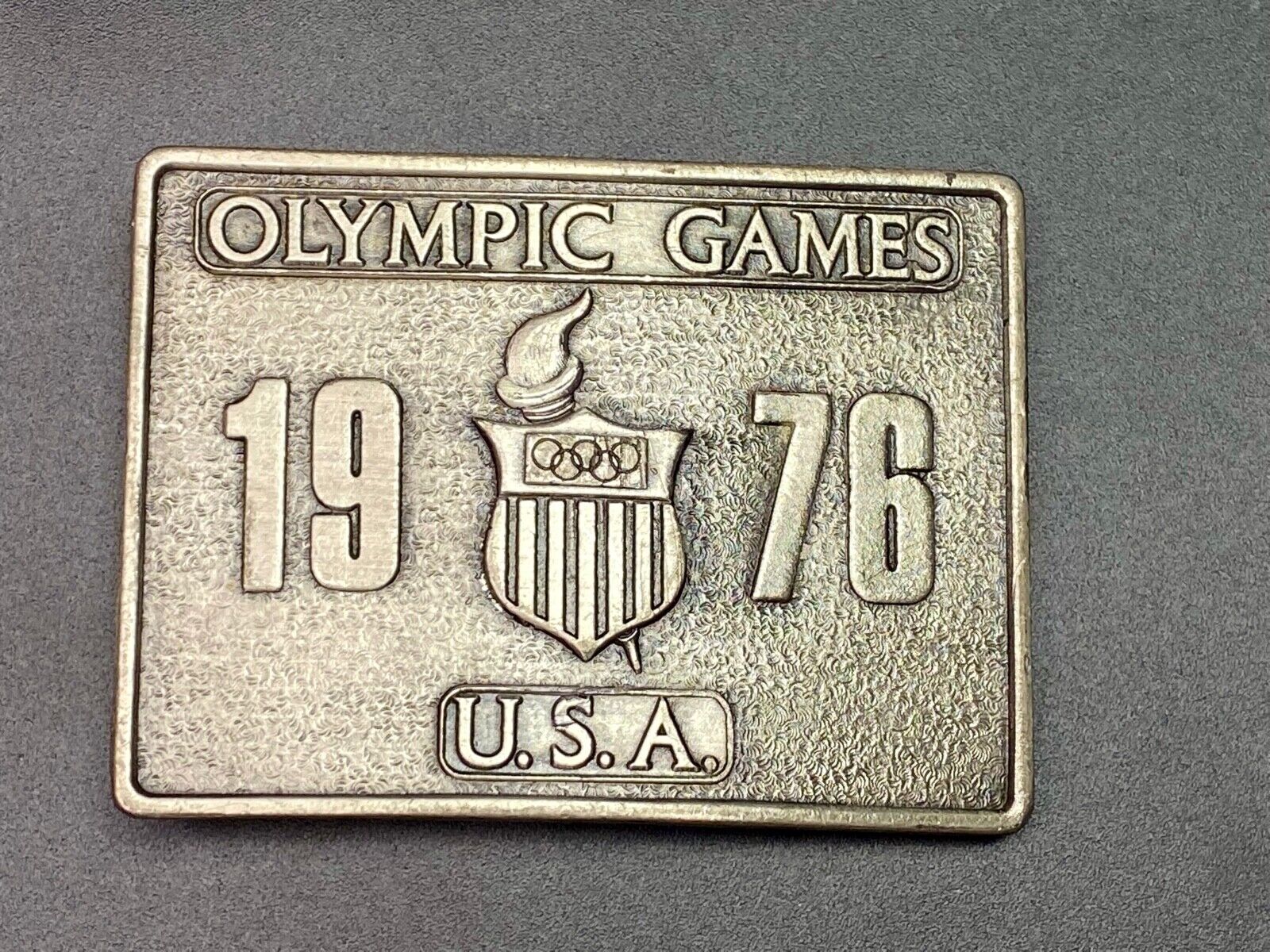 Vintage 1976 Olympic Games Commemorative Belt Buckle By Bergamot Brass Works 