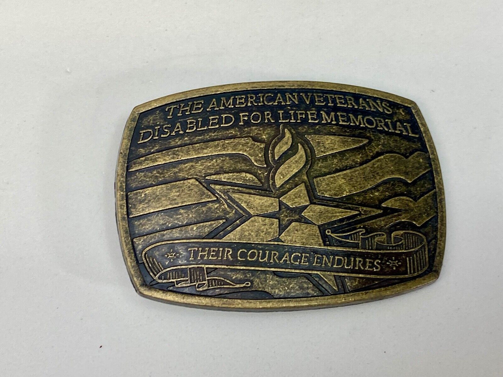 American Veteran, Disabled For Life Memorial Commemorative Belt Buckle 