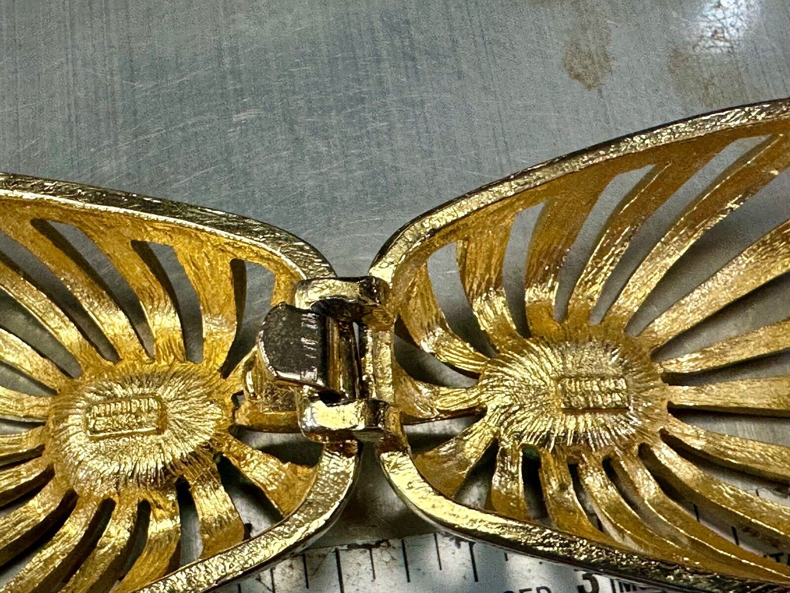 turquoise cab center two piece interlocking designer  1984 Mimi Di N belt buckle