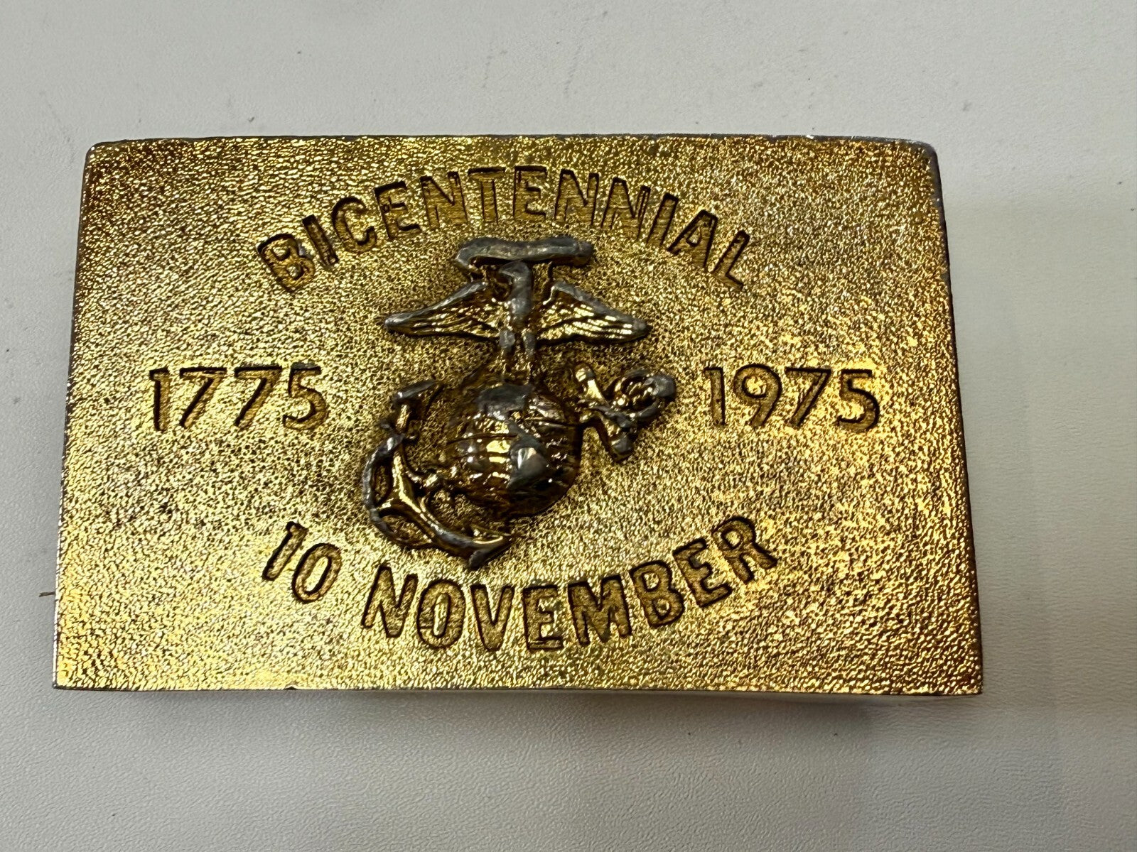 US Marine Corps Bicentennial 1775-1975 November 10 Commemorative Belt Buckle