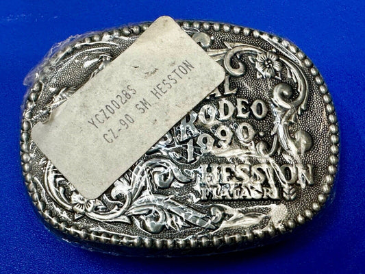 1990 NFR National Finals Rodeo  NOS Youth Size Hesston Commemorative Belt Buckle