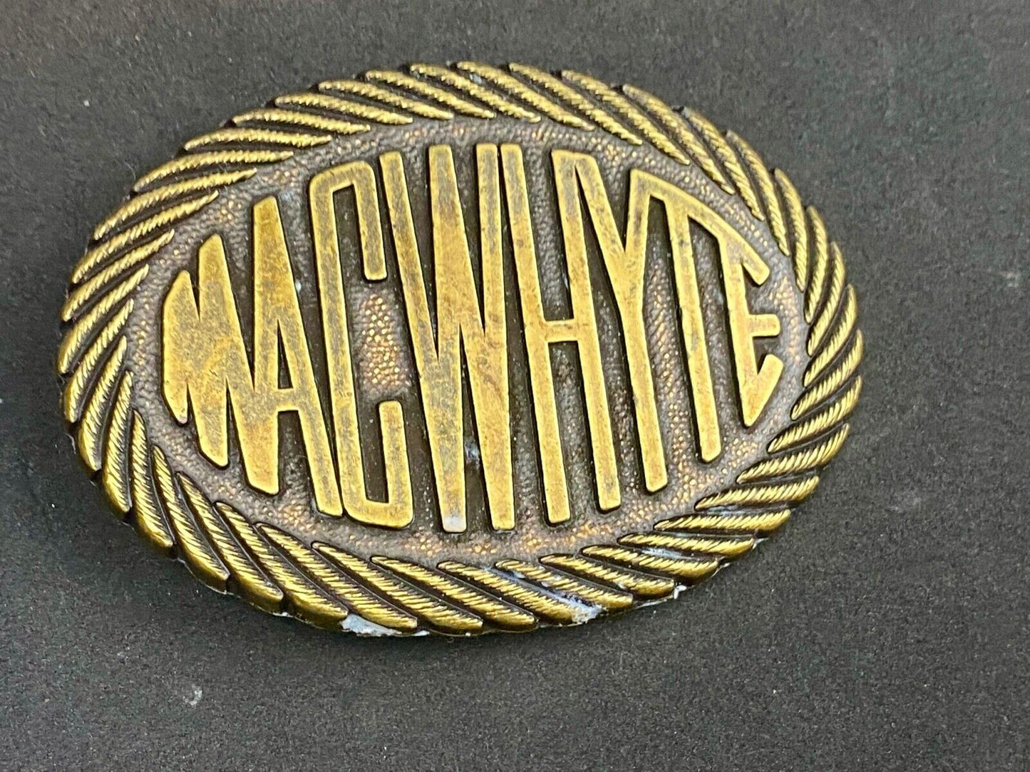 Vintage Macwhyte Belt Buckle Canadian Wire Rope & Specialty Cable Manufacturer 