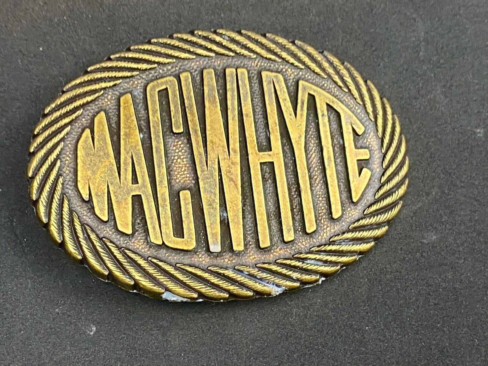 Vintage Macwhyte Belt Buckle Canadian Wire Rope & Specialty Cable Manufacturer 