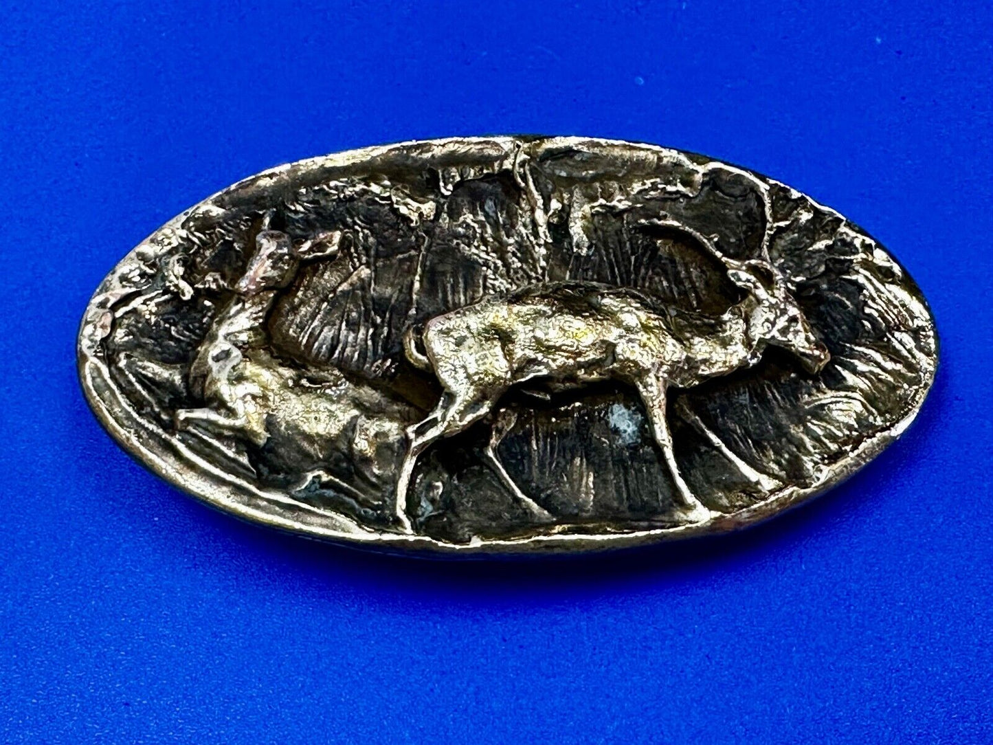 Two deer in nature Vintage Belt Buckle by Adezy - Hunters Gift!