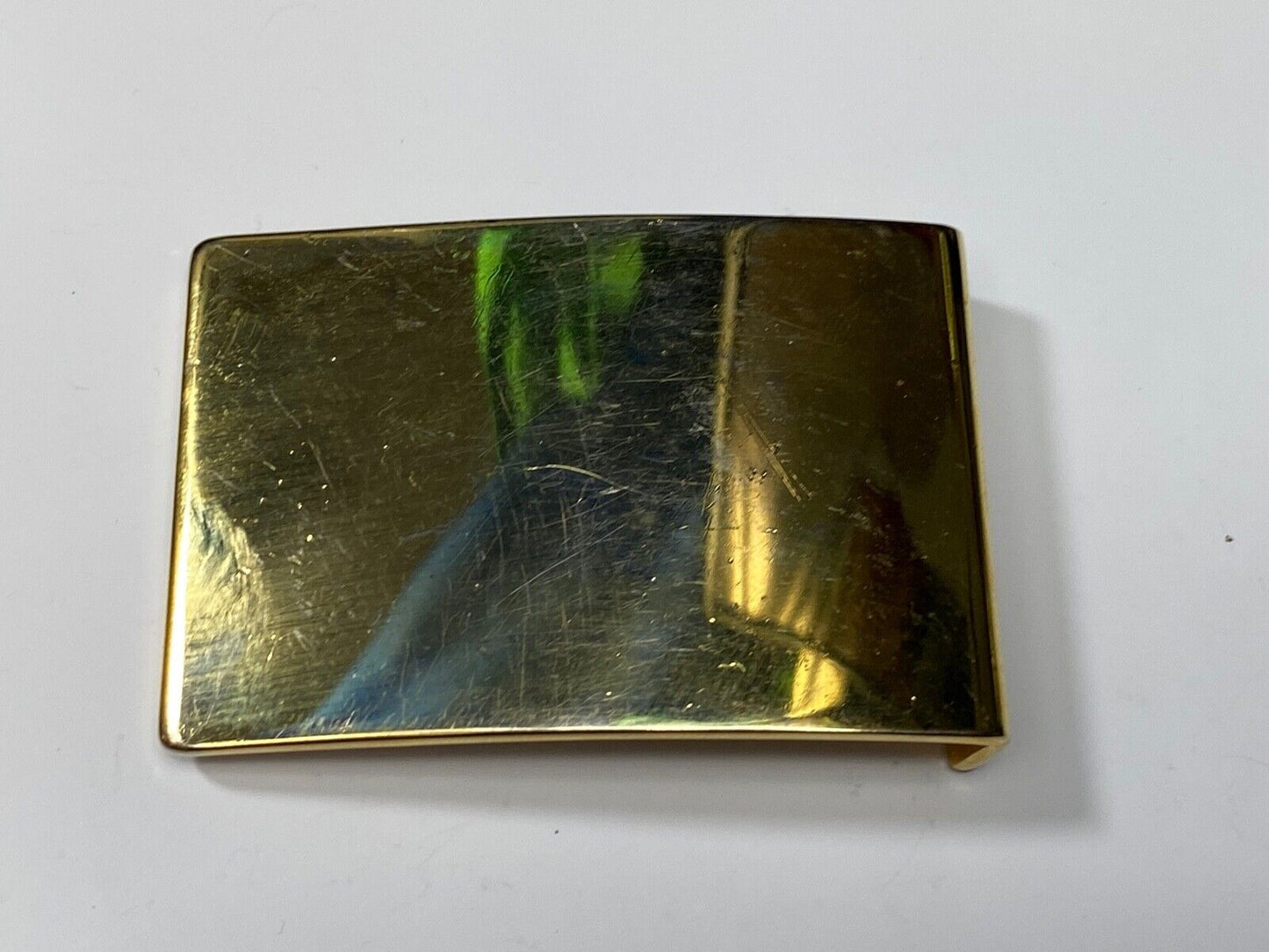 6-76 - USMC US Marines Military Open Face Smooth brass belt buckle
