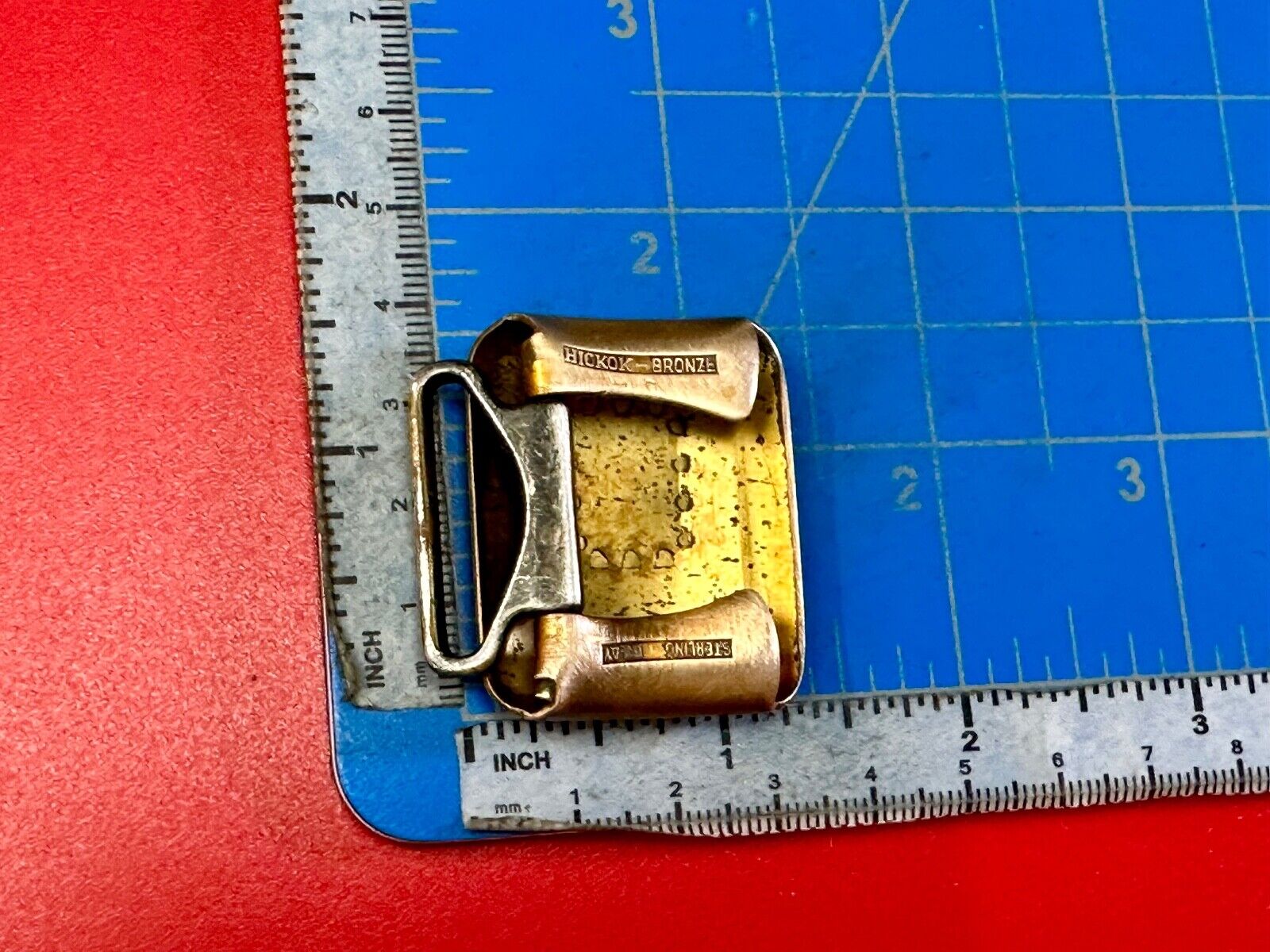 Vintage Hickok Bronze Initial Letter Monogram C Art Deco dress belt buckle