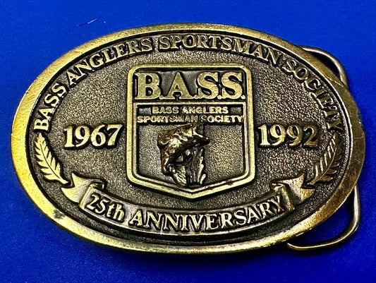 1992 BASS Anglers Sportsman Society Sport Fishing Fishermans 25th yr Belt Buckle