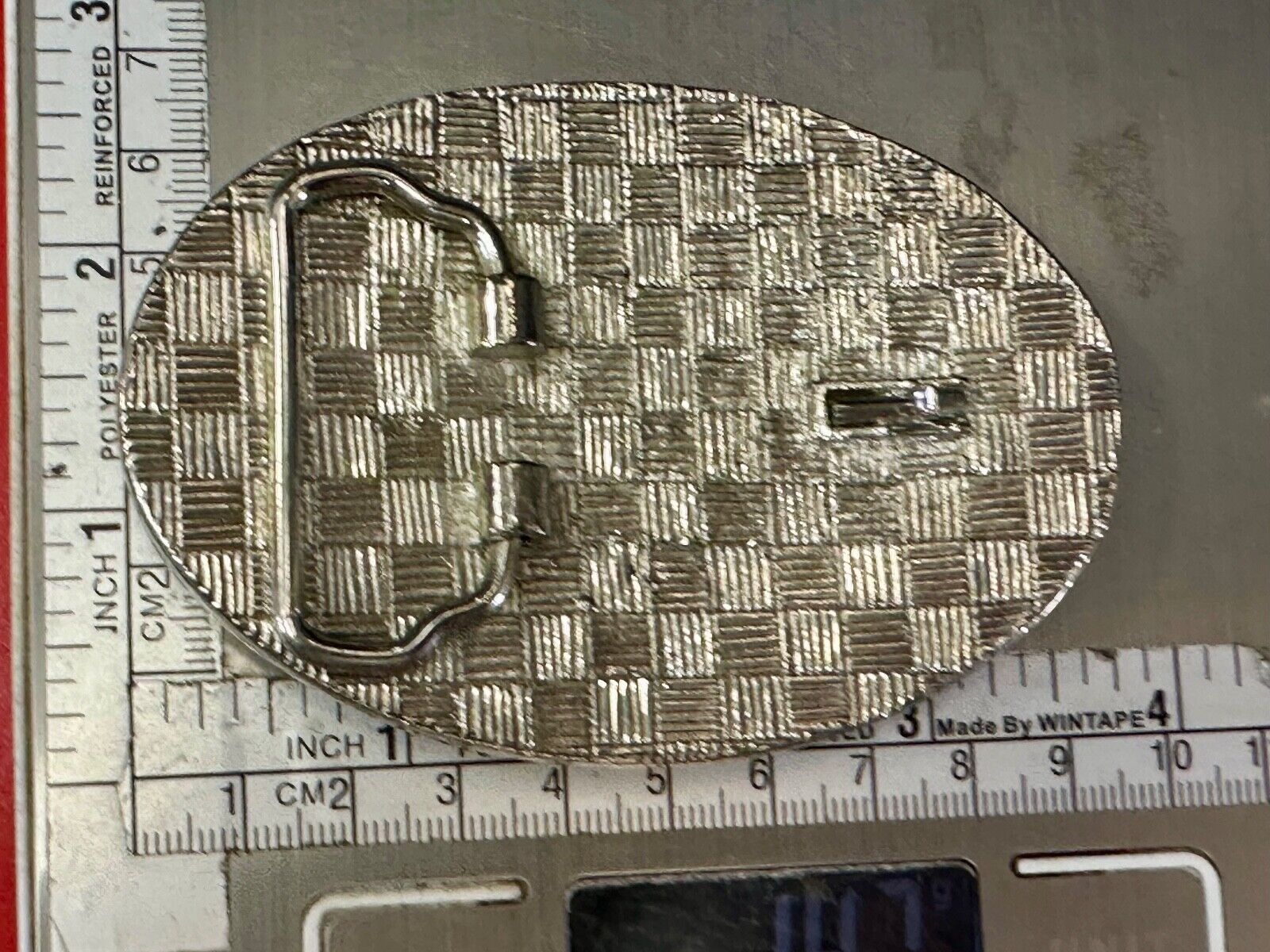 Vintage Appearance silver tone oval Belt Buckle - missing a few Rhinestone's