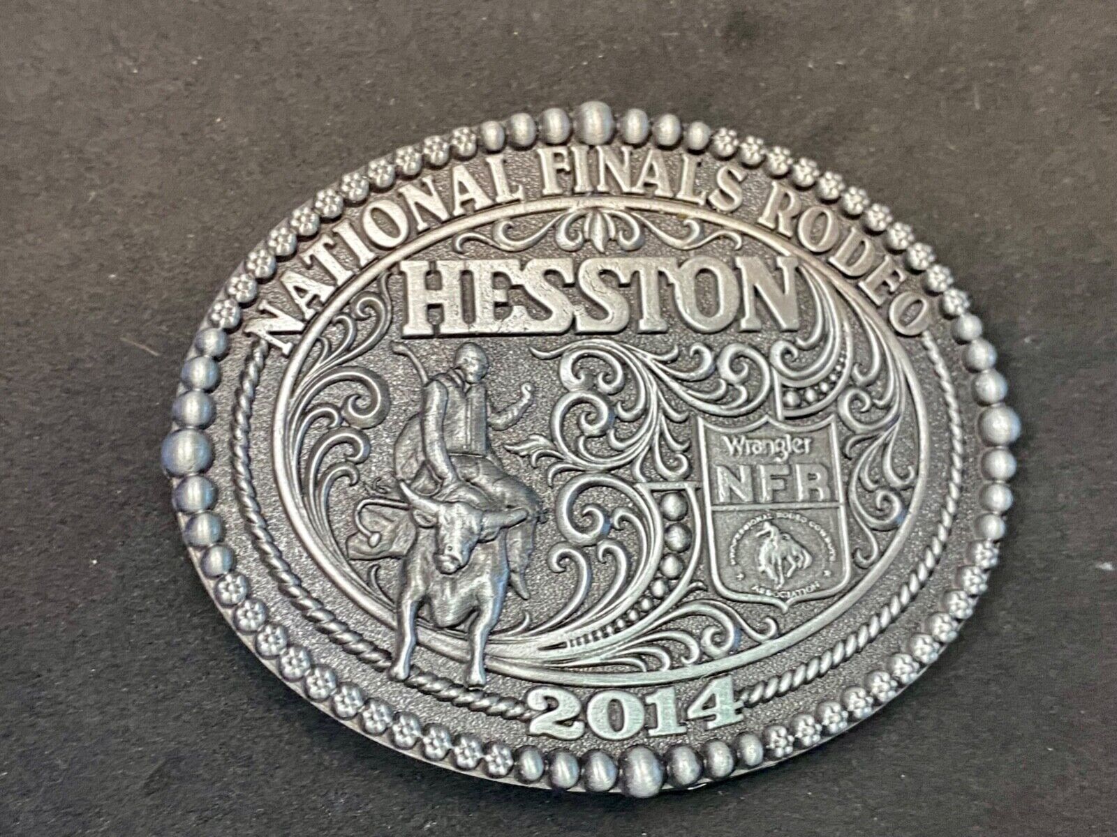 2014 Nos Youth Size Nfr National Finals Rodeo Montana Silversmiths Belt Buckle