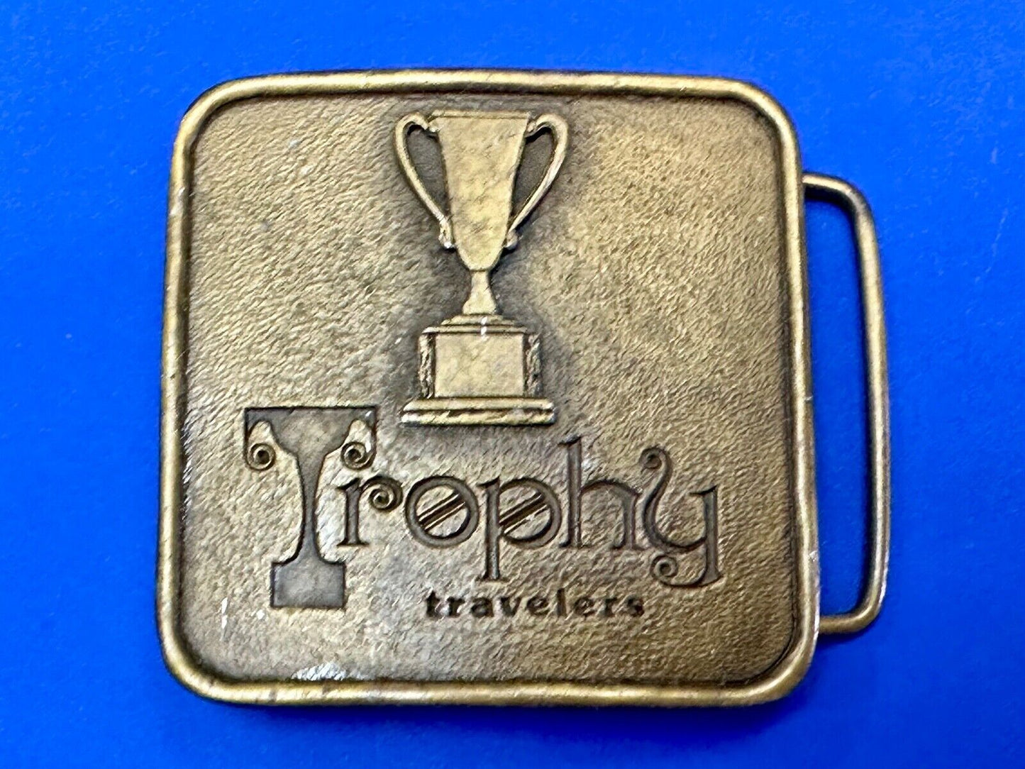 Trophy Travelers vintage Promo Company Advertising MPA 1975 belt buckle