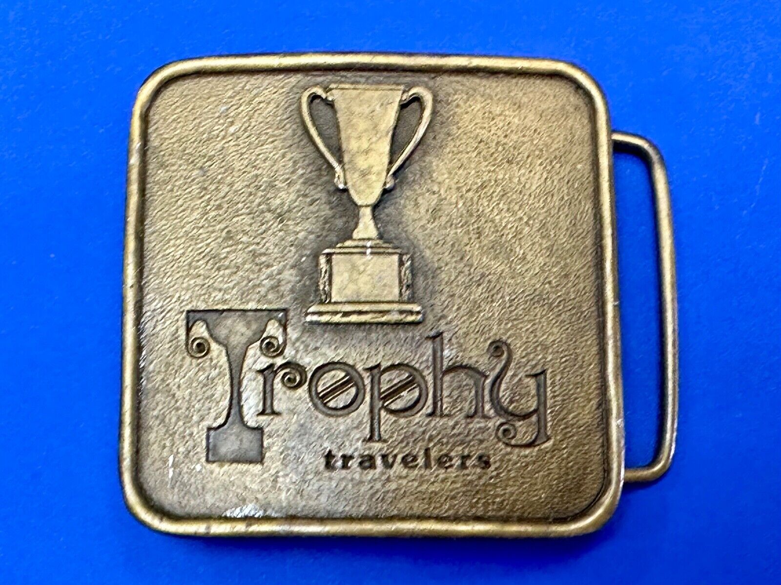 Trophy Travelers vintage Promo Company Advertising MPA 1975 belt buckle