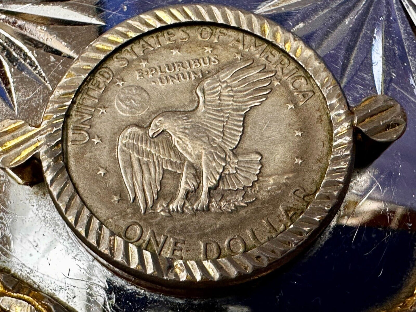 United States of America One Dollar Coin Patriotic Eagle JG Alpaca Belt Buckle