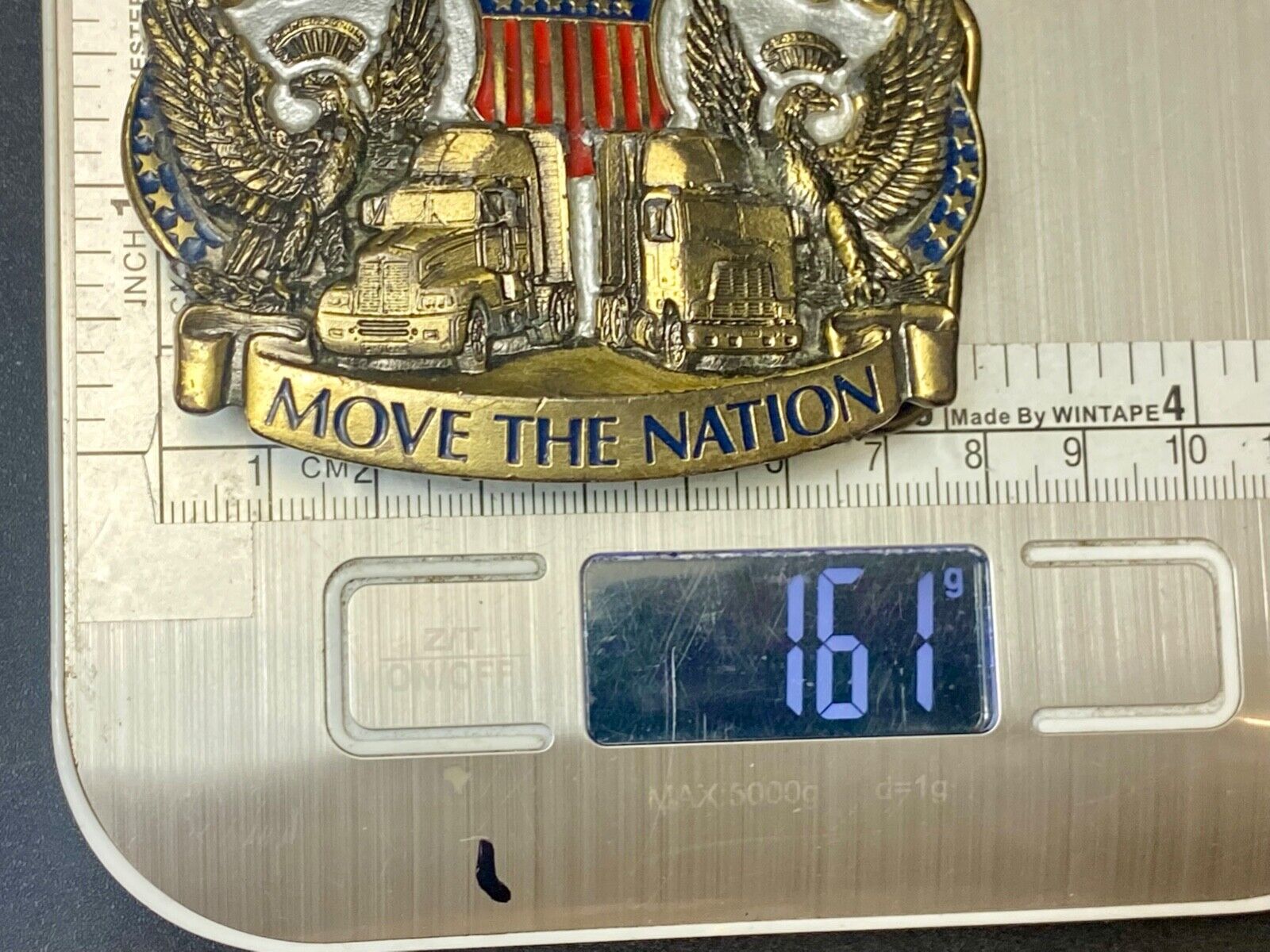 Truck Drivers Move the Nation Vtg. 1987  Belt Buckle Long Nose Flat Nose Cabover