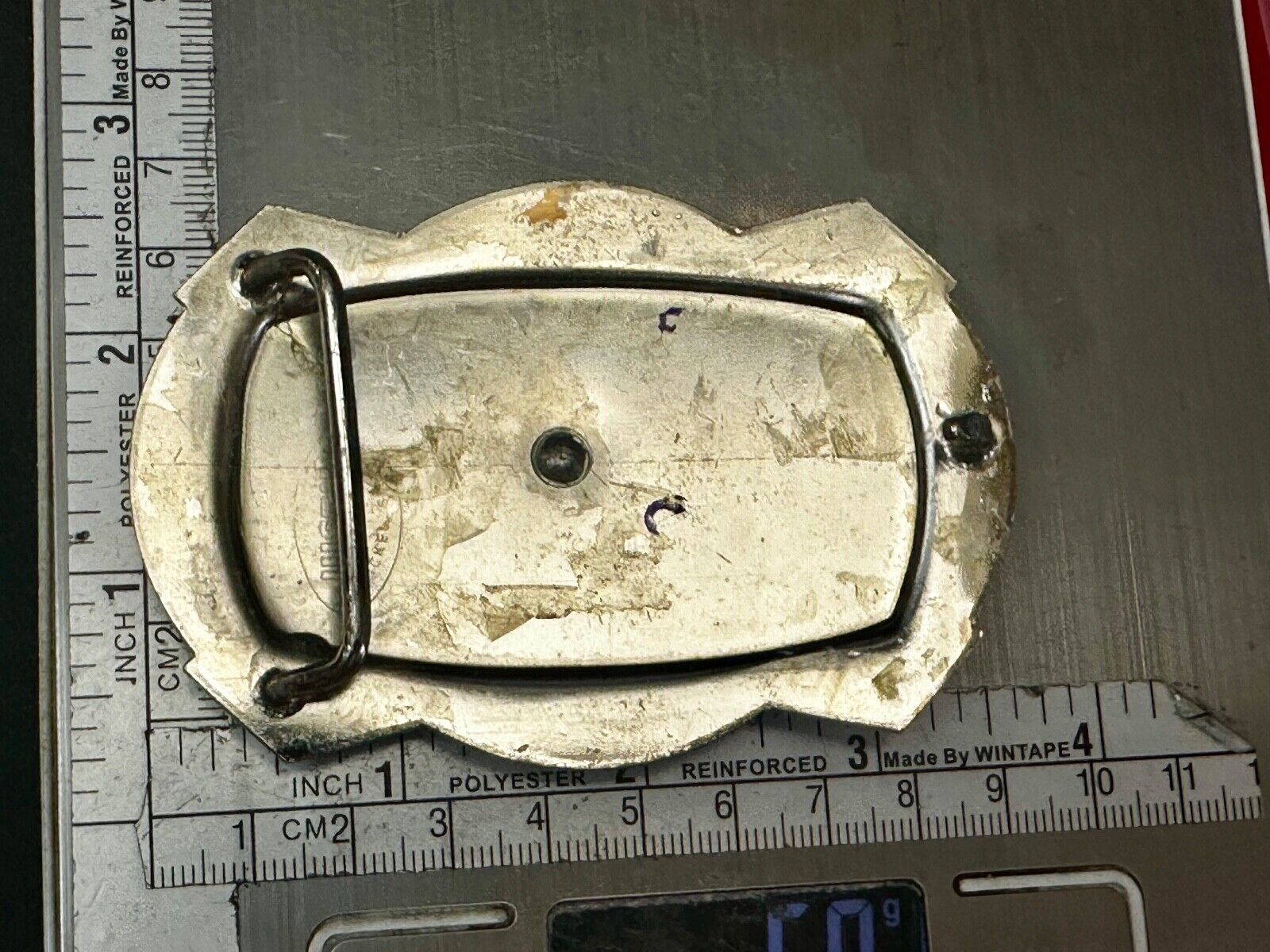 Vintage Cowboy Saddle Bronc on reflective two tone western belt buckle
