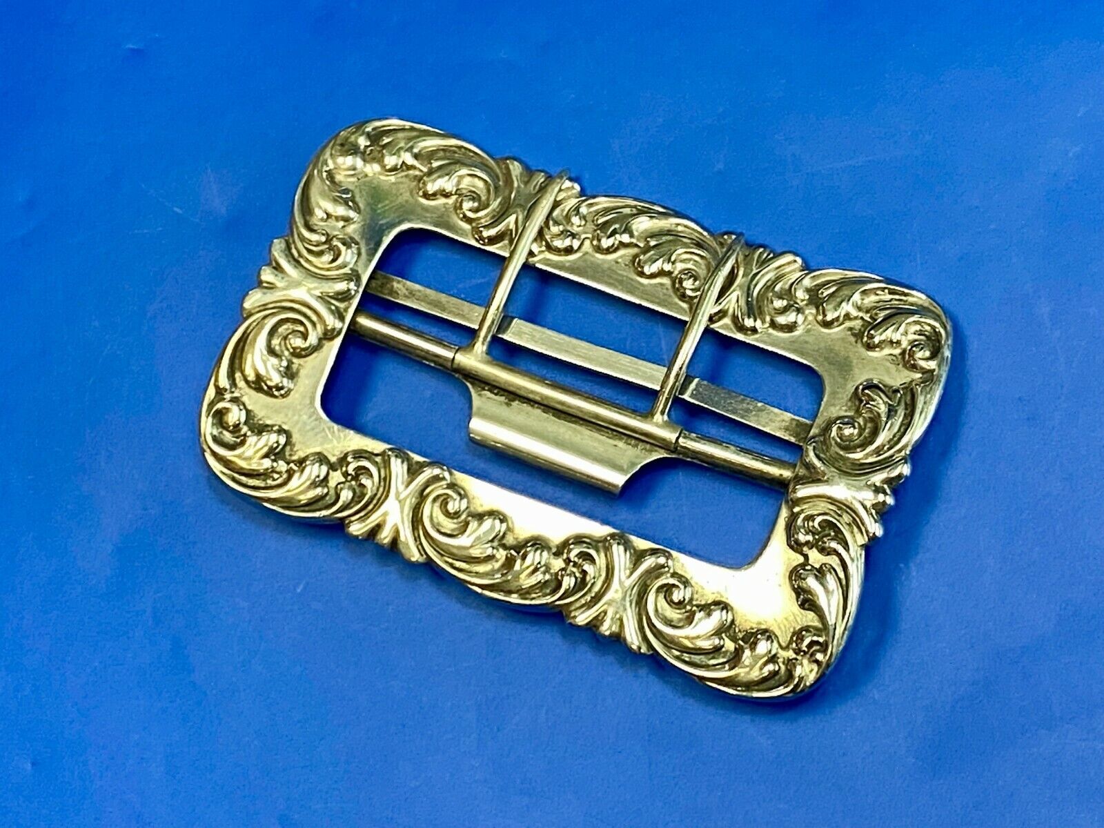Beautiful Sterling 182 Silver Silver Navajo? Hallmarked Dual Prong Belt Buckle