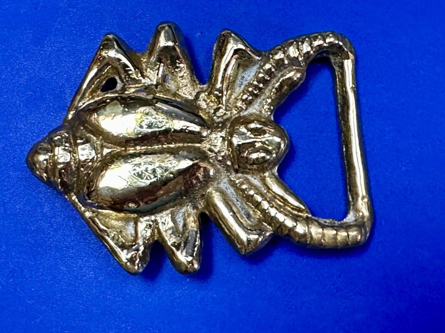 Unique Cricket Bug Insects Gold Tone Vintage Figural Hippy Vibe Belt Buckle