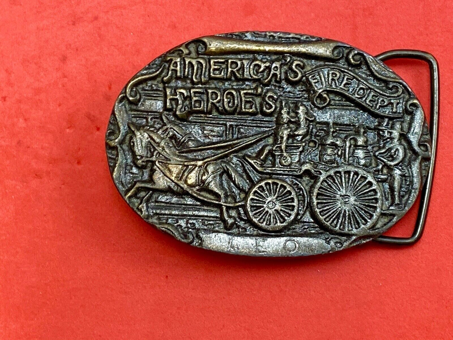 AMERICAS HERO'S VOLUNTEER FIREMAN FIRE DEPARTMENT VINTAGE BELT BUCKLE