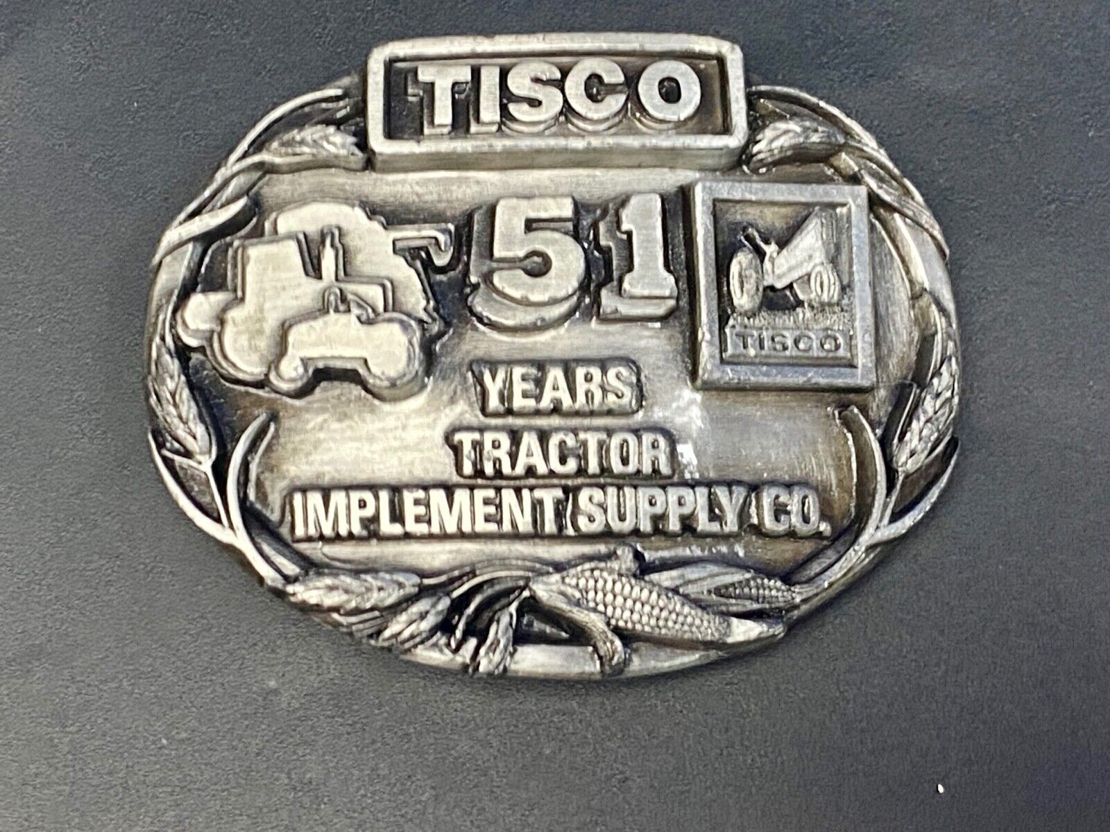 1988 Tisco Tractor Implement Supply Agriculture Farm Tools  51 Year Belt Buckle