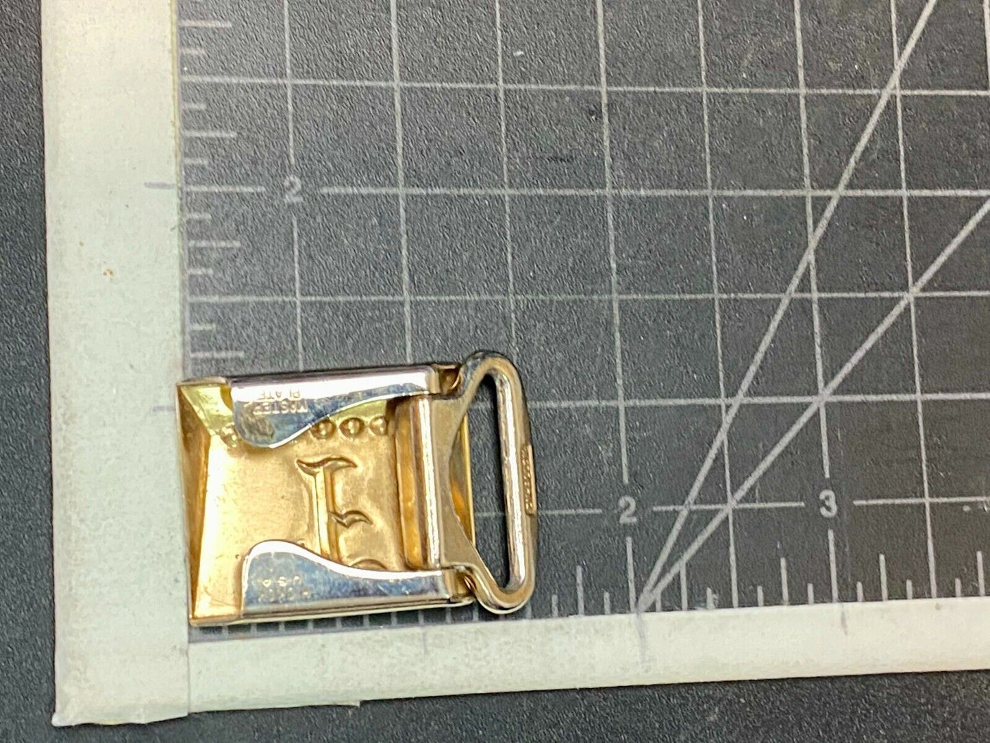 Vintage Hickok Master Plate Letter F Initial Monogram Art Deco Belt Buckle