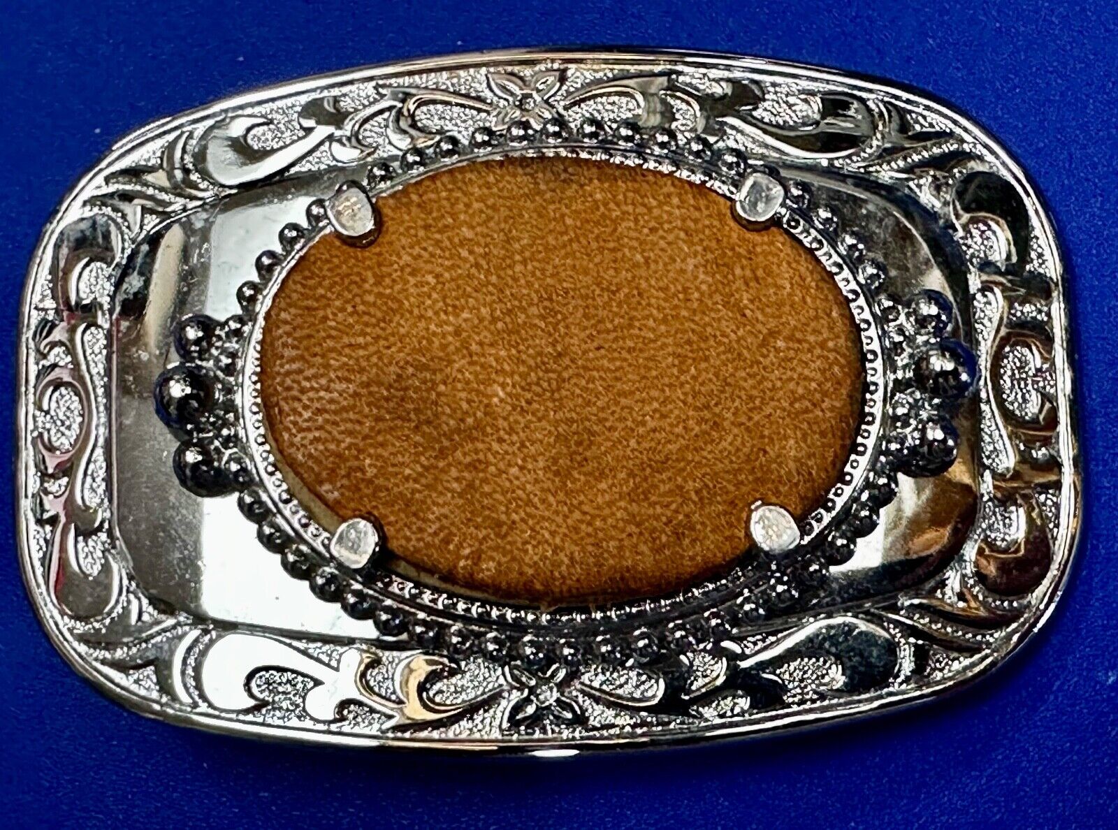 30 x 40 mm Silver Tone Horizontal Belt Buckle for your Cabochon Gem Stone