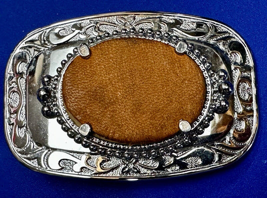 30 x 40 mm Silver Tone Horizontal Belt Buckle for your Cabochon Gem Stone