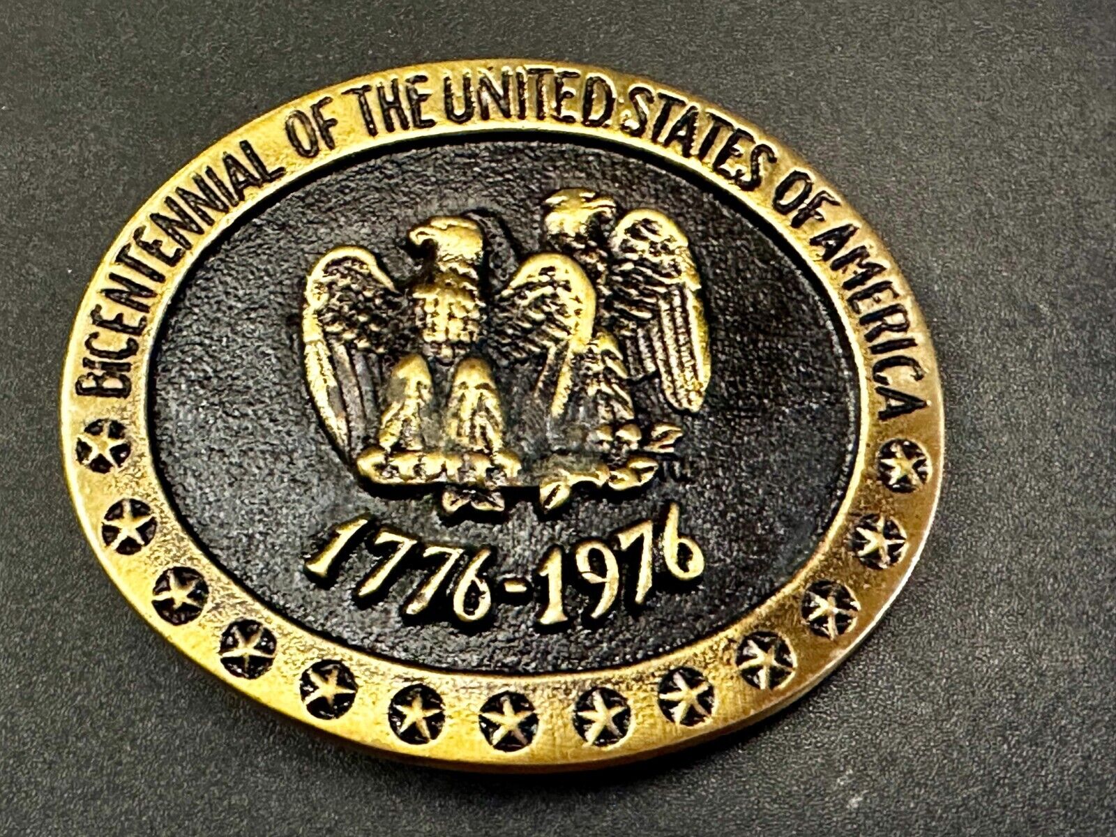 Bicentennial of the United States of America 1776-1976 Solid Brass Belt Buckle