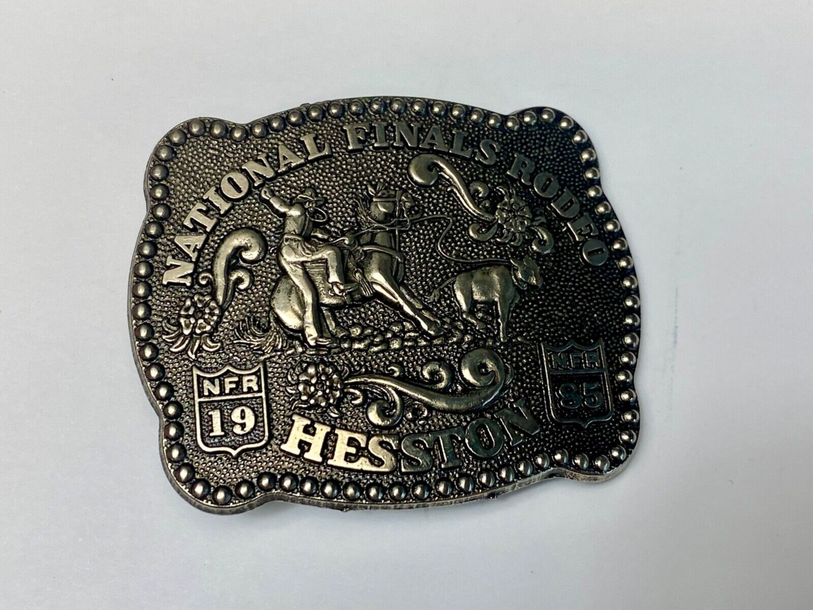 1985 Hesston Youth size third edition Nation Finals Rodeo NFR belt buckle