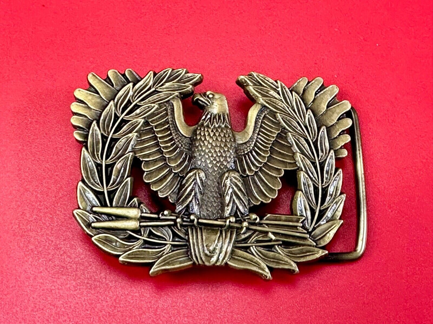 All American Emblem - Majestic Eagle, Arrows, Olive Branch cutout belt buckle