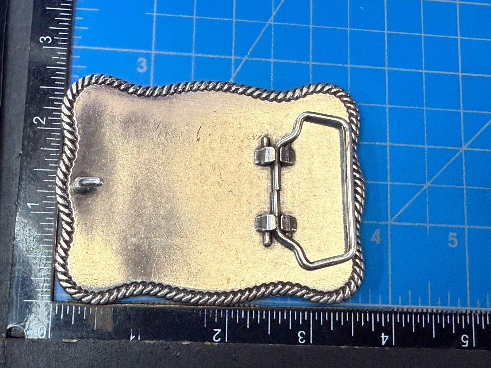 3R Ranch Ropin Ridin Gold Silver Tone Promotional Western Tony Lama Belt Buckle