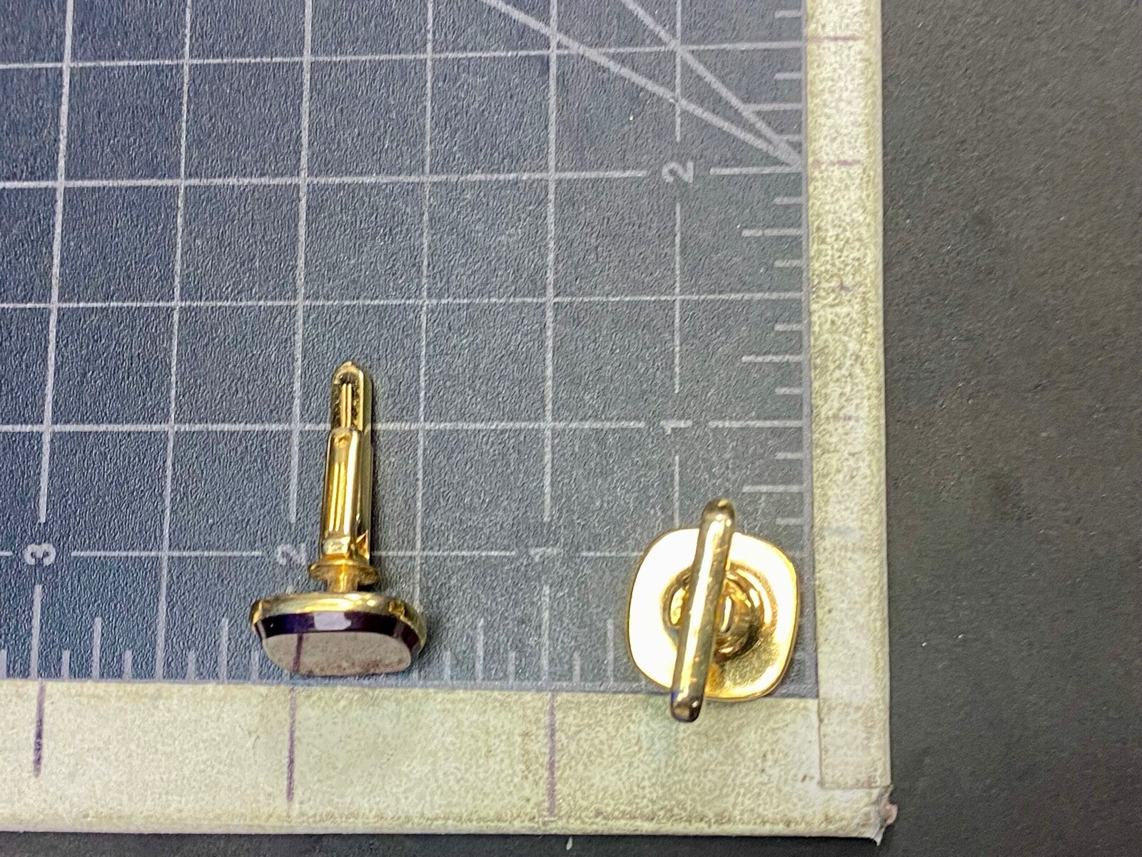 Vintage Hickok Large Pair Of Gold Tone - Black Face Cufflinks In Case 