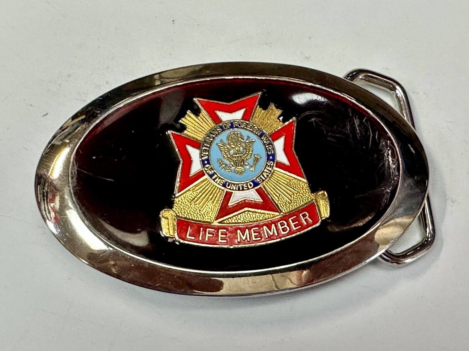 Veterans of Foreign Wars vintage LIFE member belt buckle