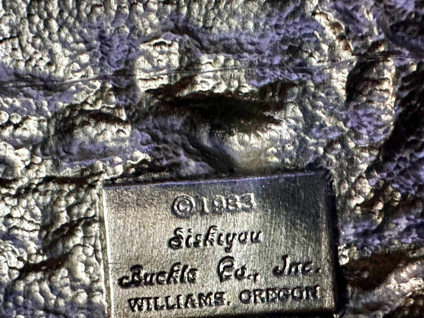 Alaska The Great Land -  Last Frontier State 1980's Siskiyou Pewter Belt Buckle