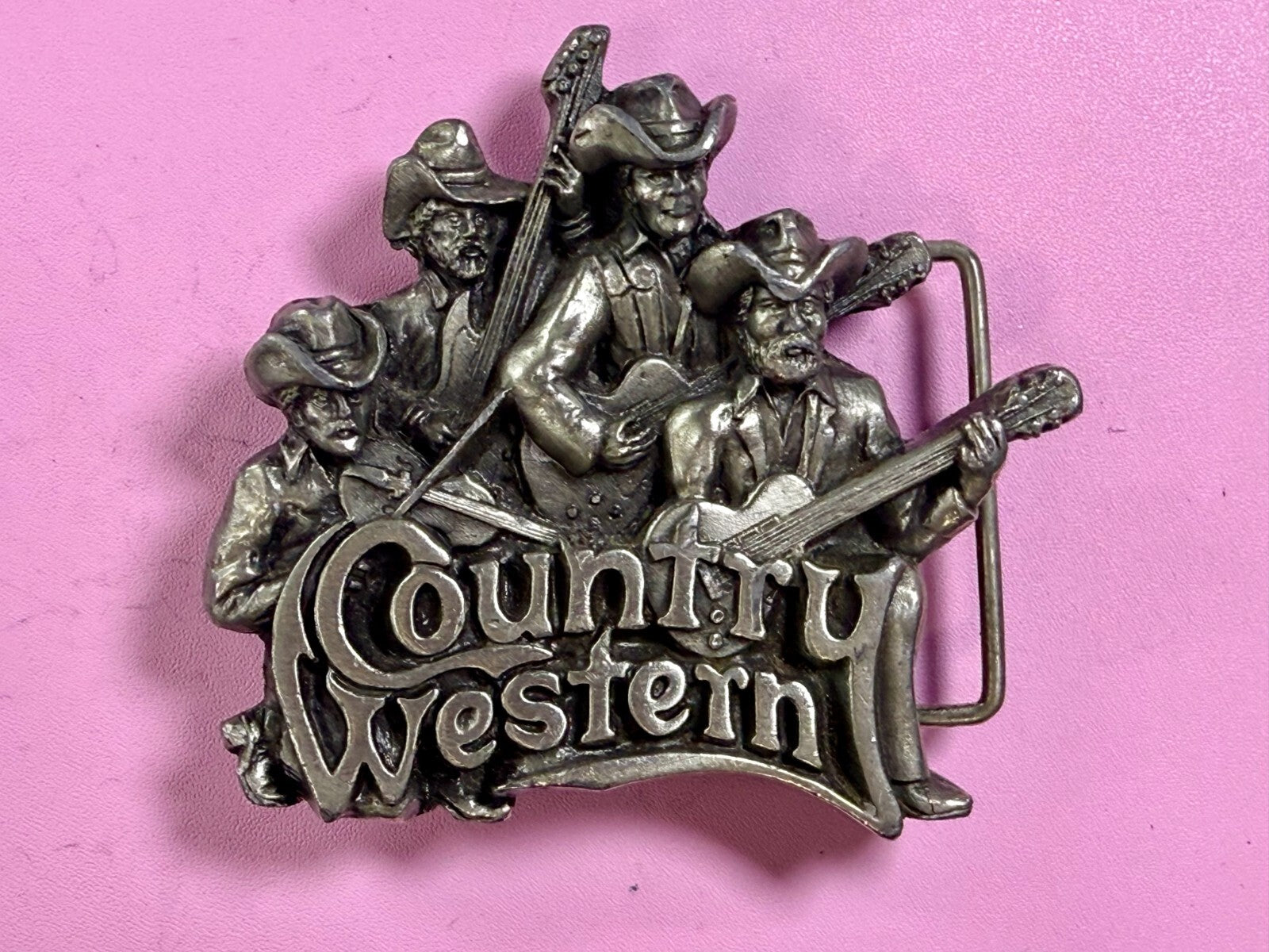 American Country Western Music Musician Vintage 1980 Bergamot Belt Buckle