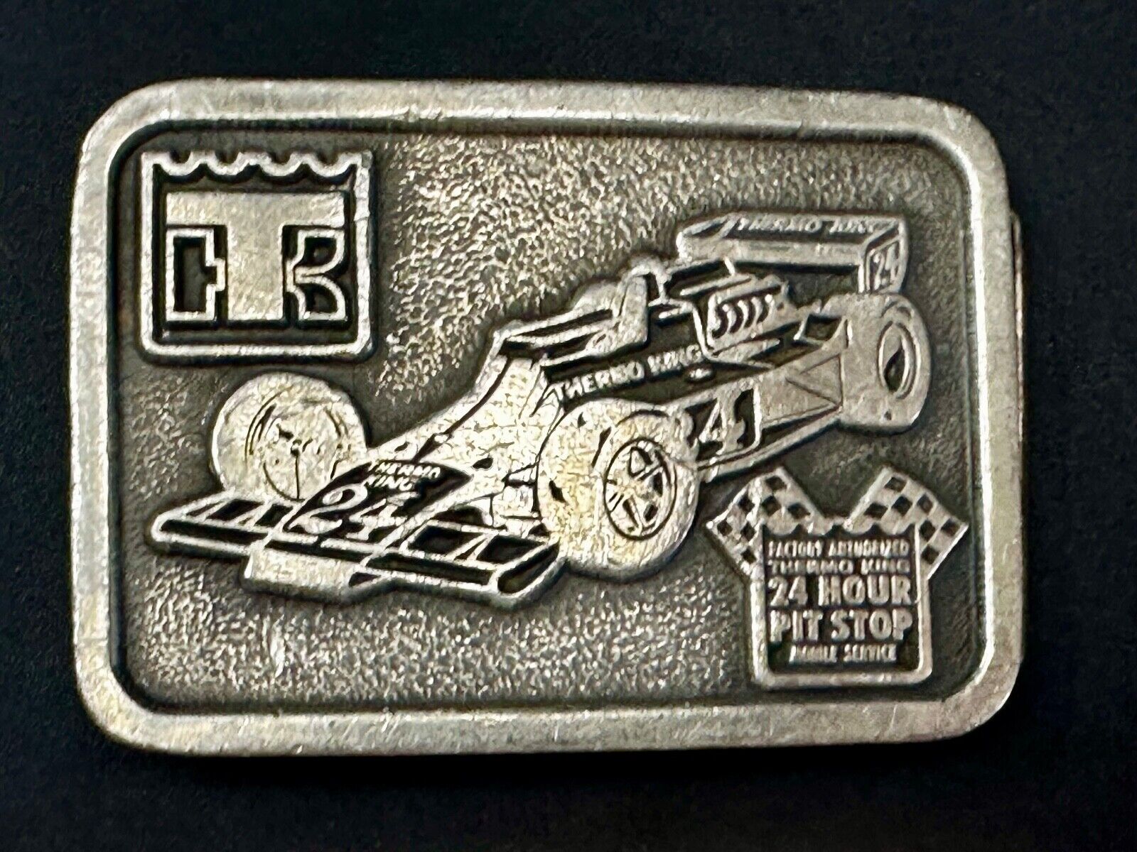 TK Thermo King - Indy Motor Speedway 24 hour pit stop Vintage Belt Buckle
