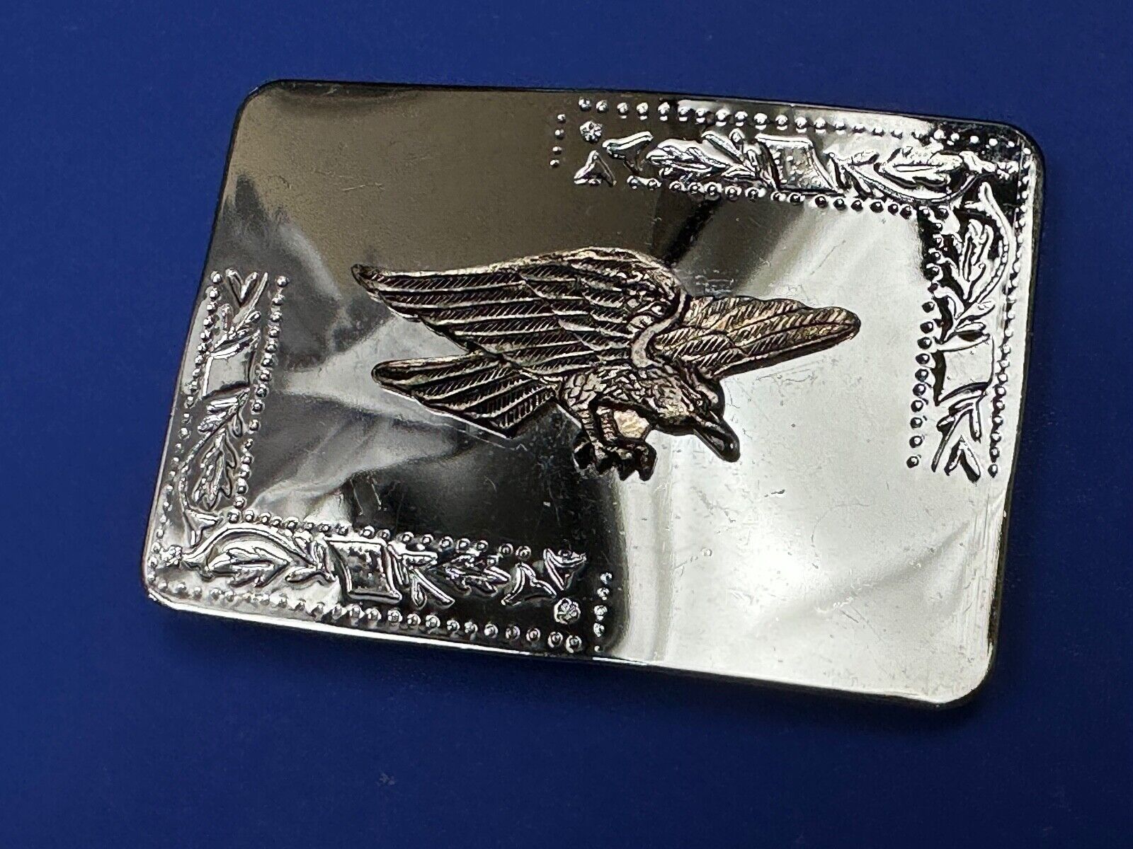 Vintage Hunting Flying Majestic Eagle on western mirrored reflective belt buckle
