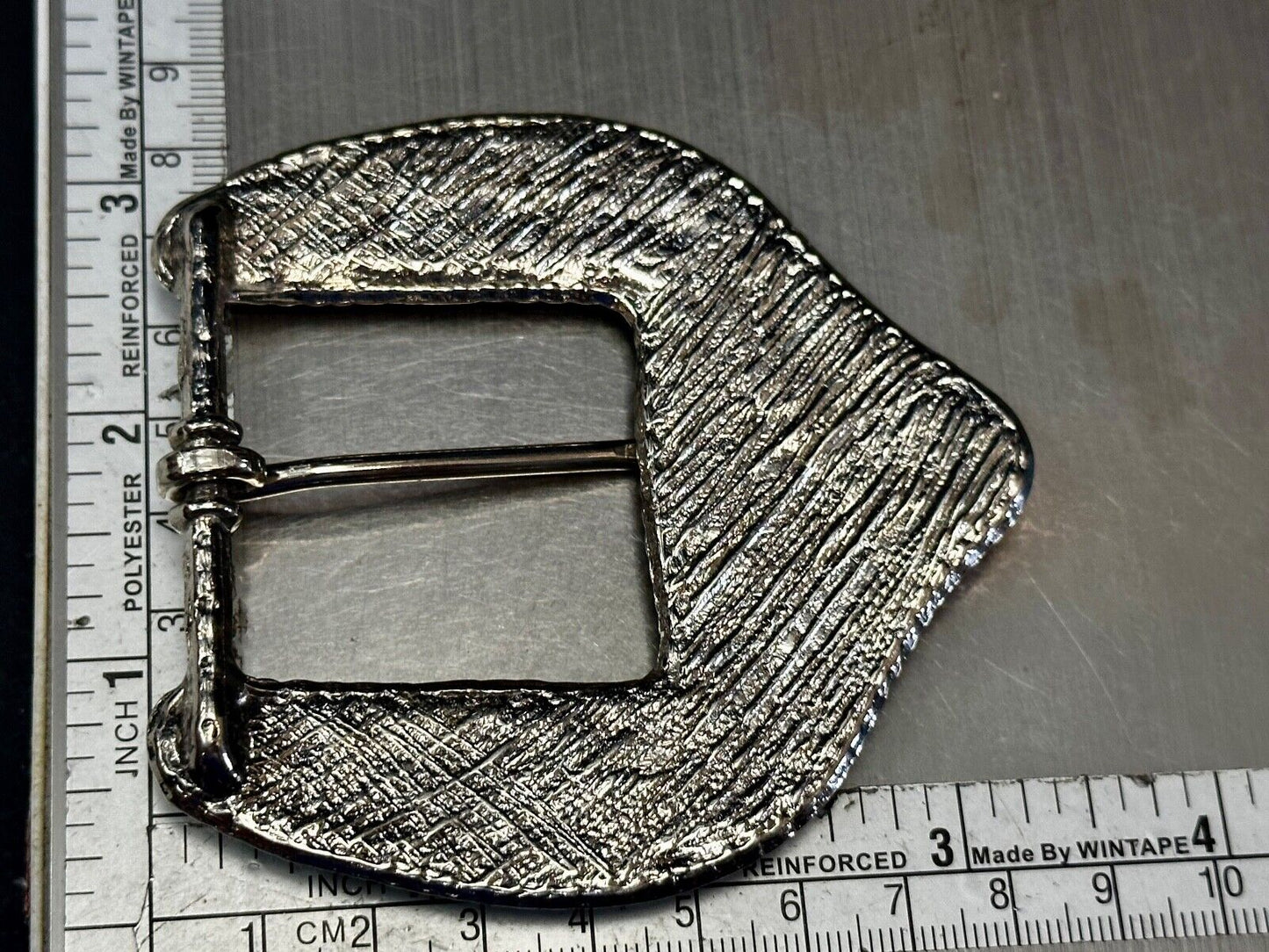 Unique Silver tone Replacement Belt Buckle w/ multi colored Rhinestone accents