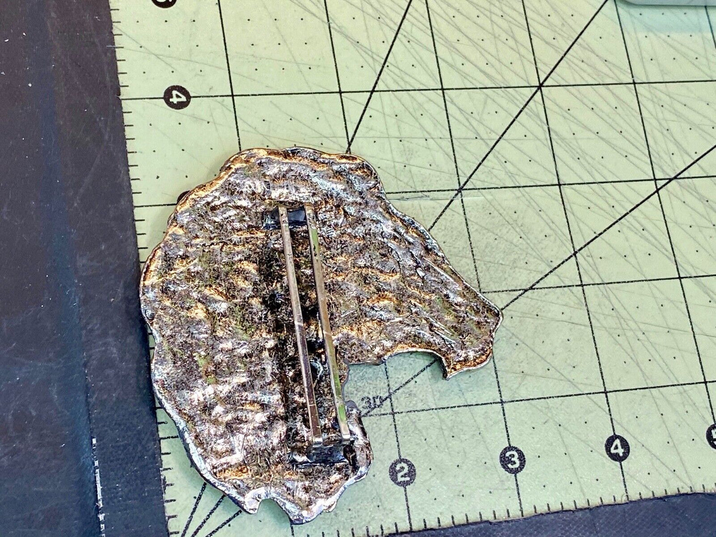 Vintage Lions Maine Figural Cut Out Head Bust Clip Belt Buckle 