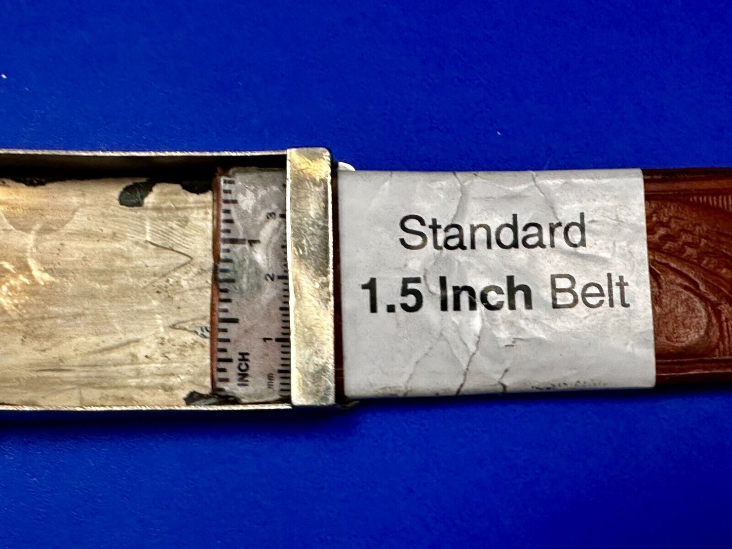 Antique Longhorn Vintage Silver & Gold Tone? Engraved Belt Buckle  Red Ruby Eyes