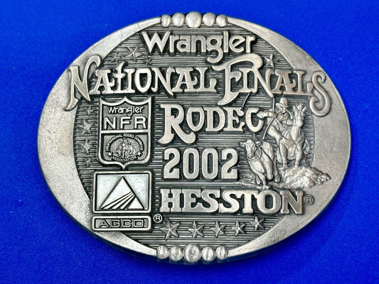 2002 Wrangler Hesston National Finals Rodeo NFR Montana Silversmiths Belt Buckle