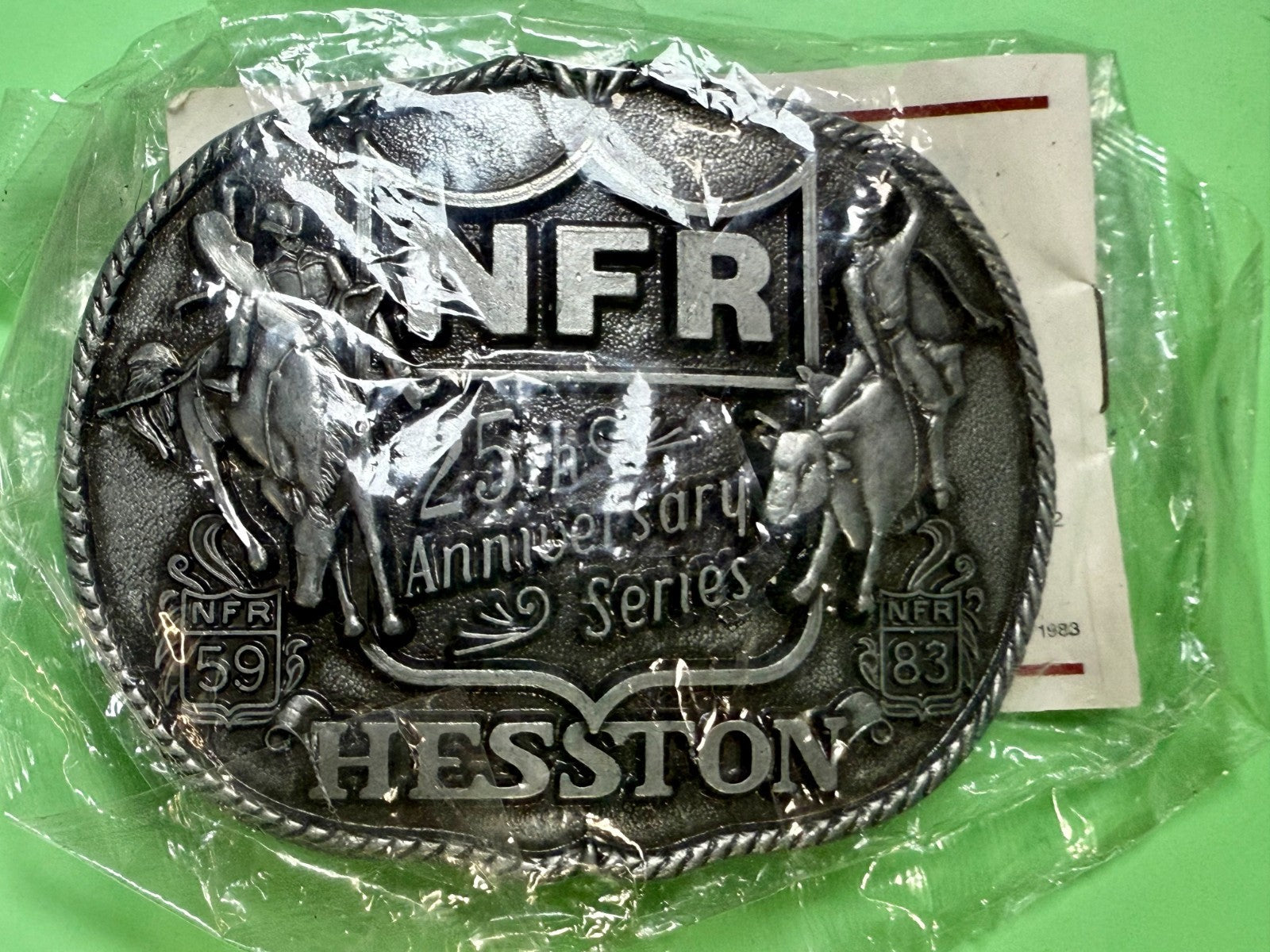 1983 Hesston Nfr National Finals Rodeo 25Th Anniversary Series NOS Belt Buckle