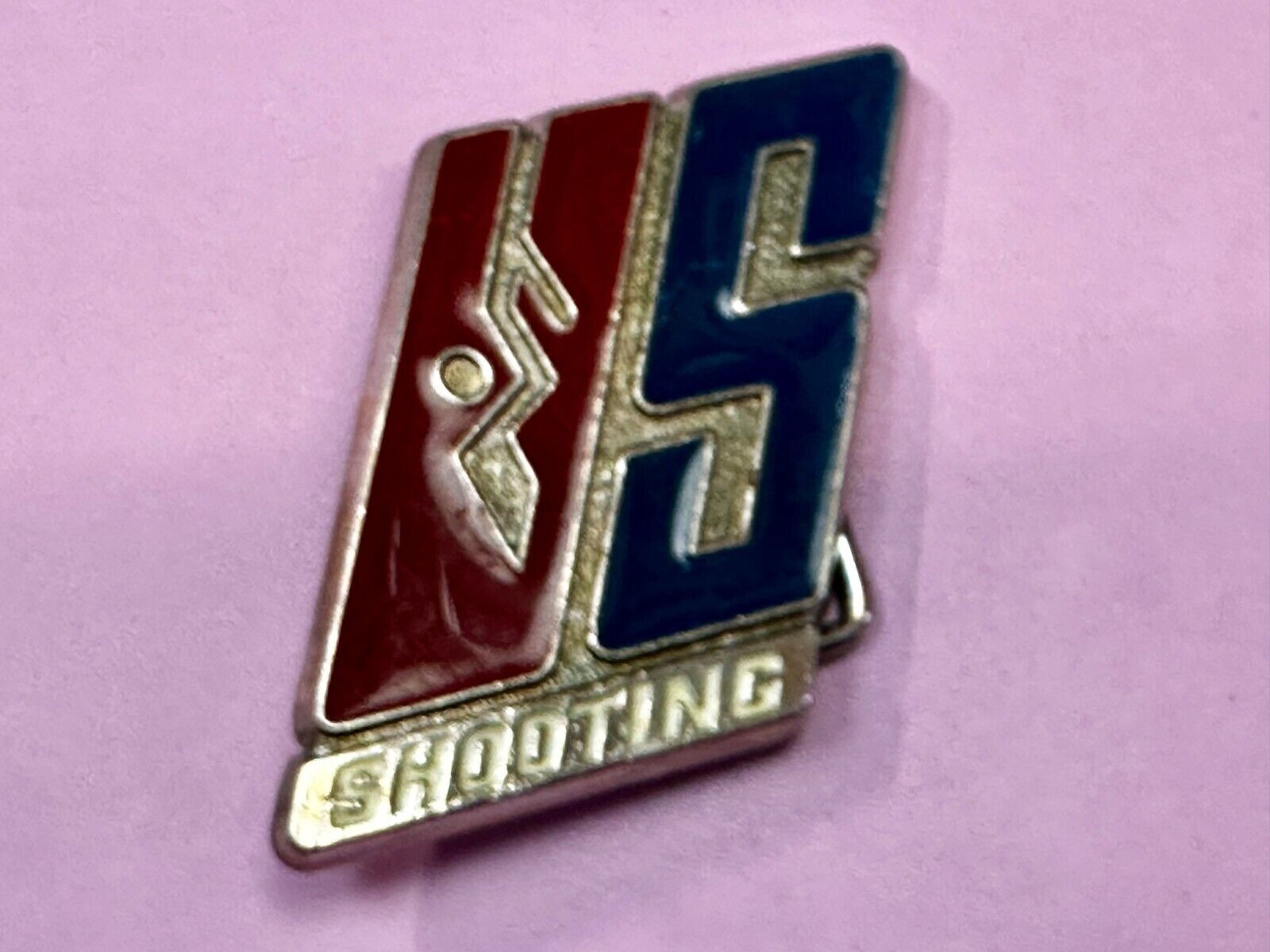 US Shooting Team Red White & Blue Commemorative Gun Rifle Spots Belt Buckle