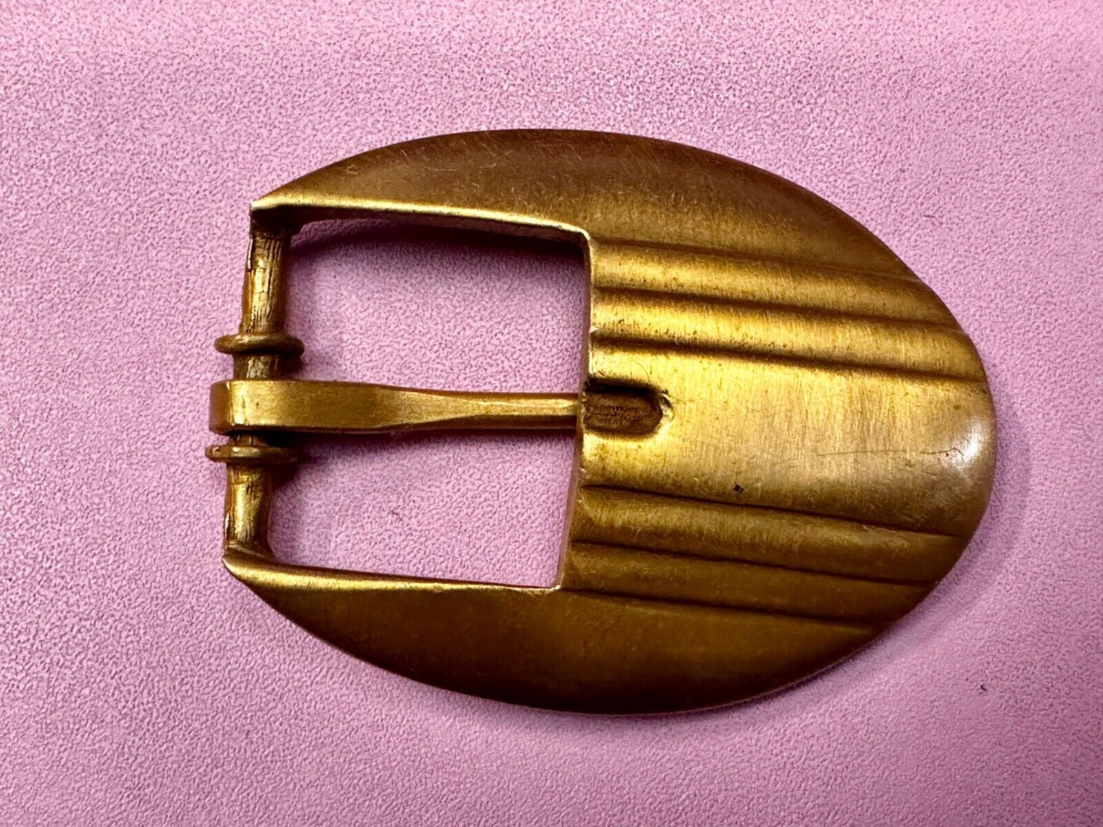 Unique Retro Gold Tone Replacement Dress Belt Buckle - Signed