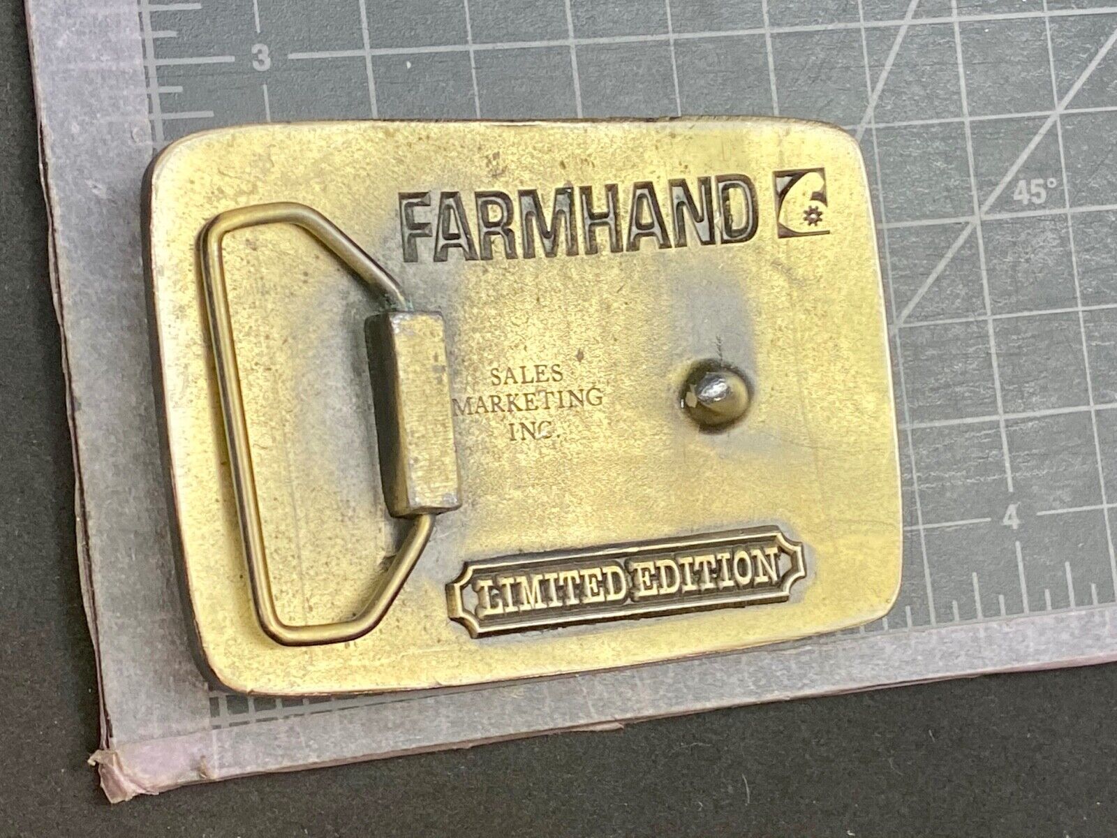 AGRICULTURE, Americas Lifeline belt buckle by Farmhand Statue of liberty 