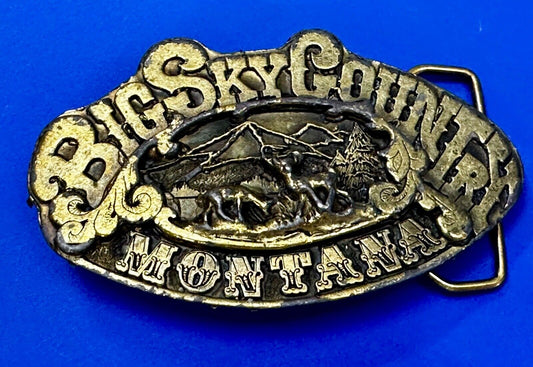 Vintage Big Sky Country Montana Belt Buckle Capitol! Vintage Adezy Denver