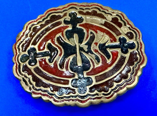 Symmetrical Abstract Vintage colorful belt buckle - made in India