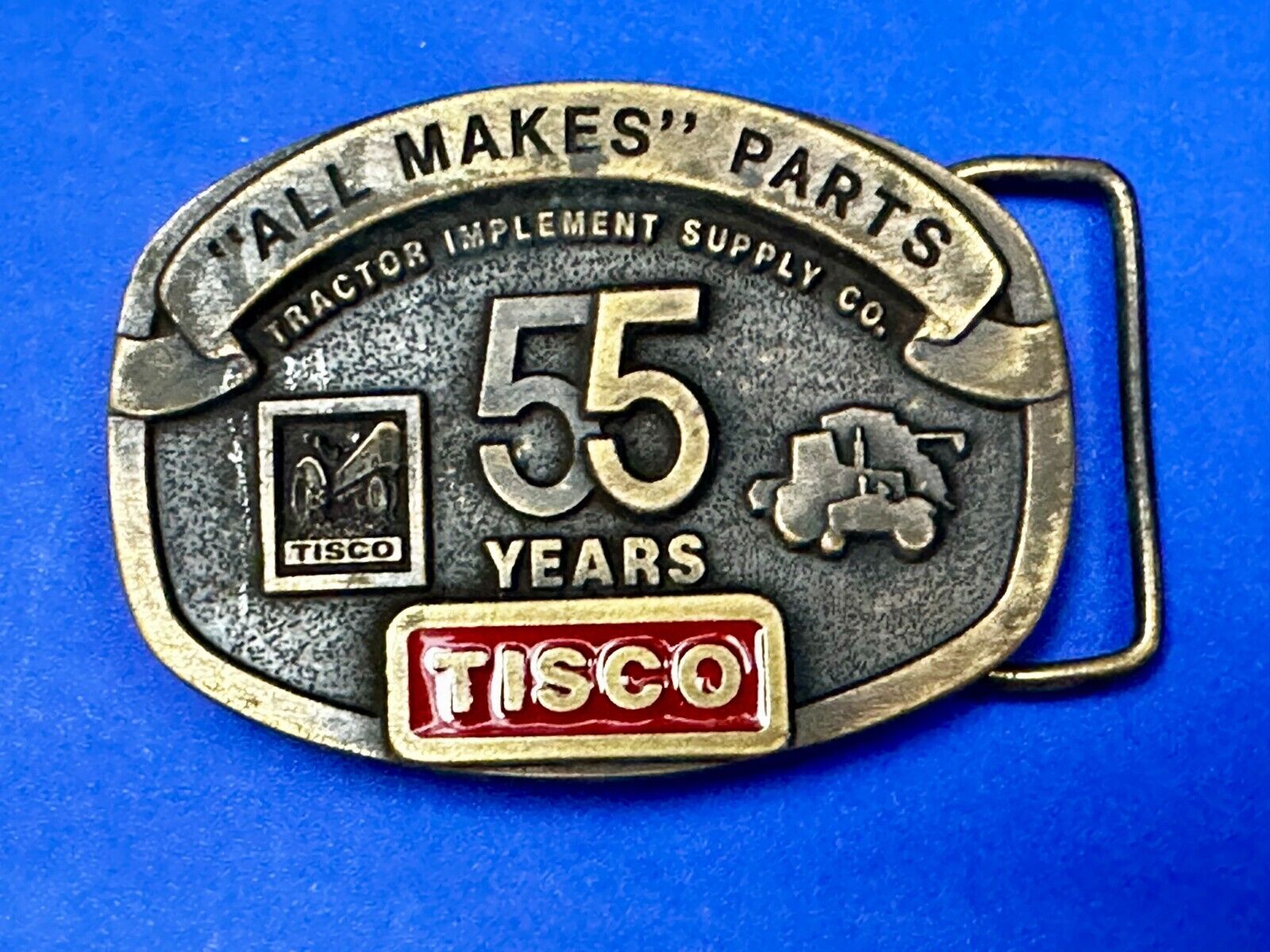 55 Years TISCO Tractor Implement Supply company NOS Belt Buckle by Speccast