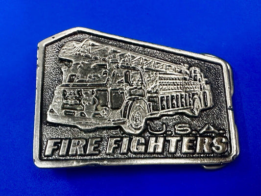 USA American Firefighters Ladder Truck Commemorative metal color Belt Buckle