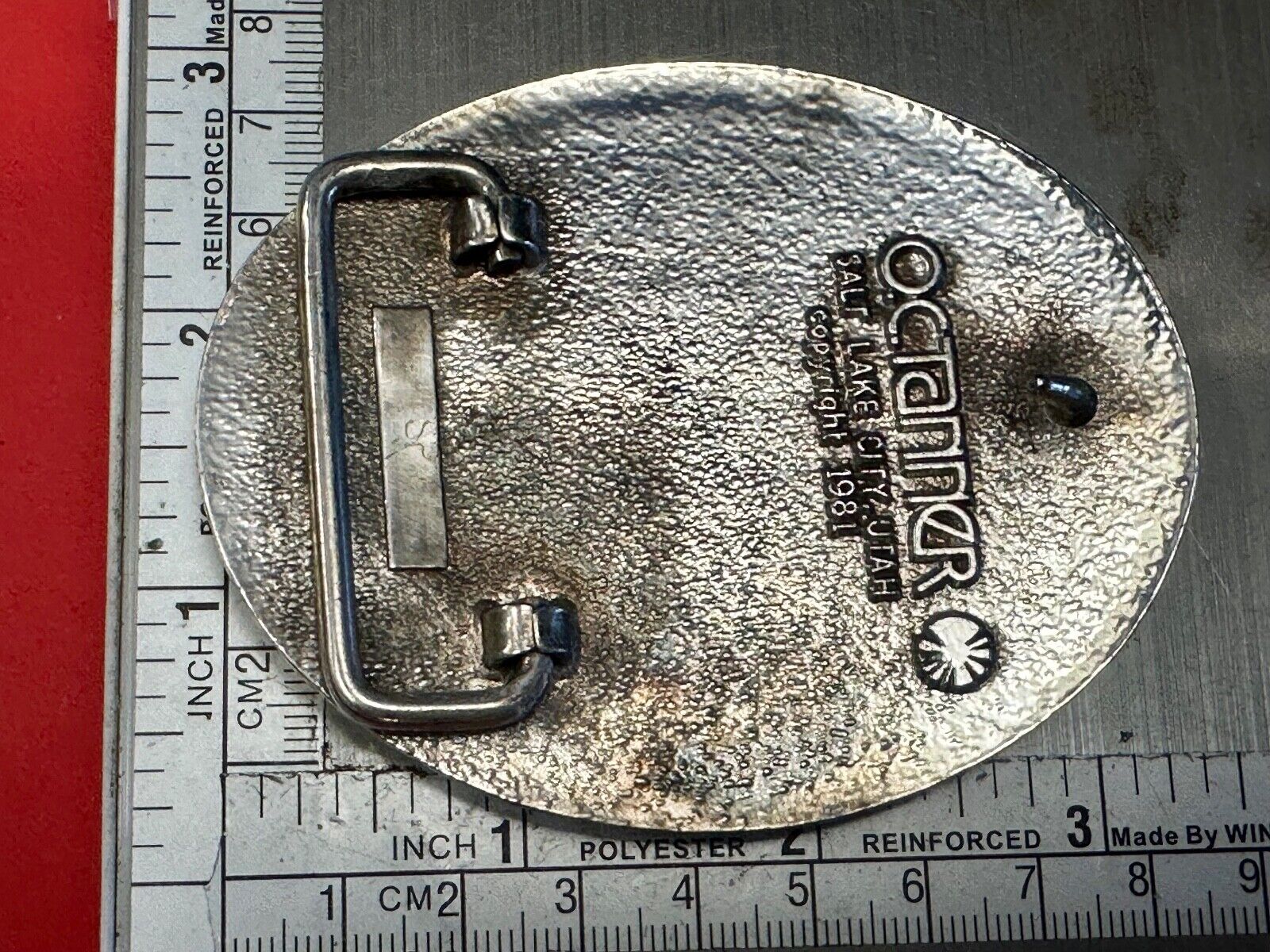 Amoco Oil Gas Mining Fuel Company logo Vintage 1981 belt buckle by by OC tanner