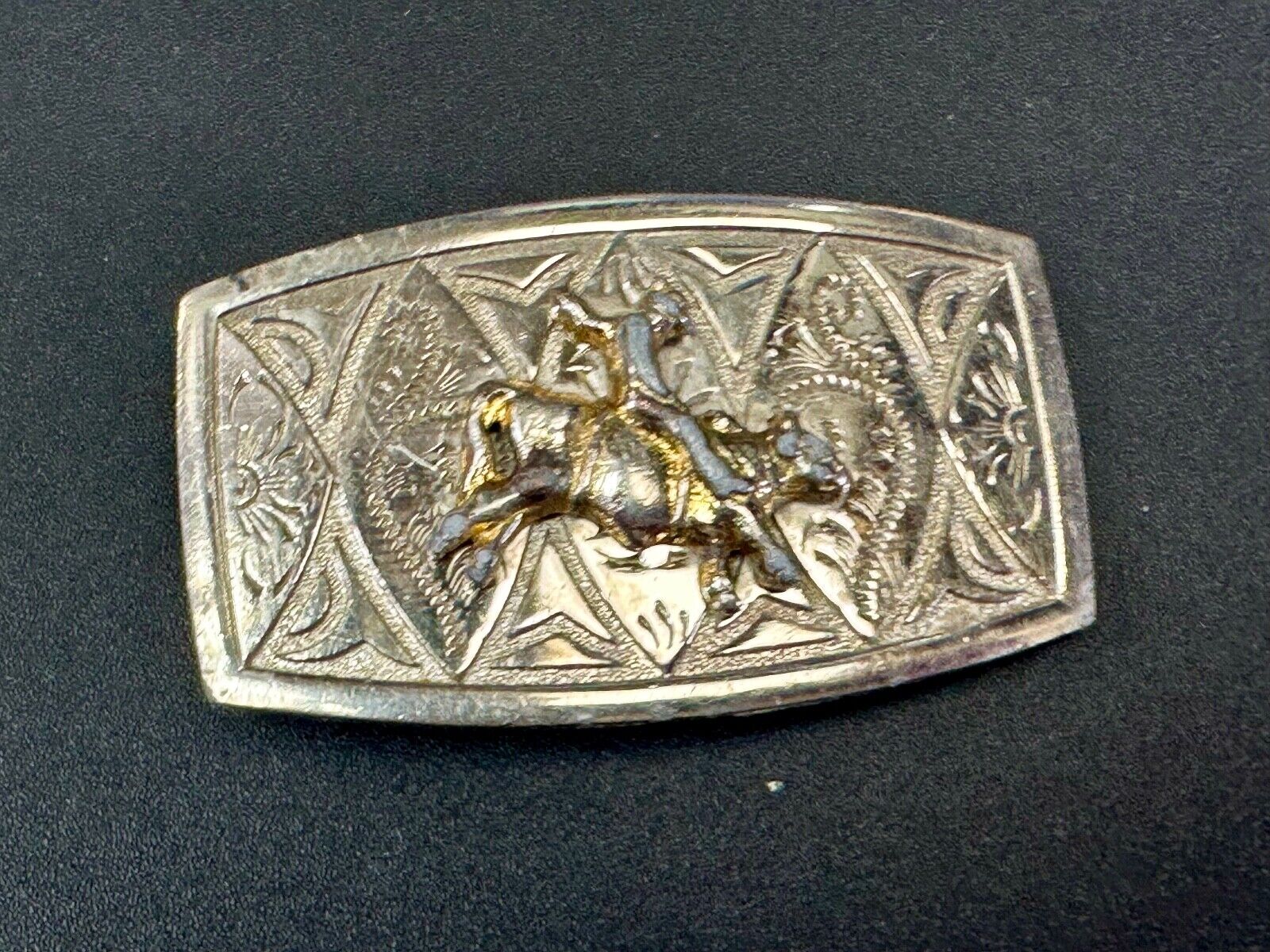 Vintage Cowboy Saddle Bronc western belt buckle to restore