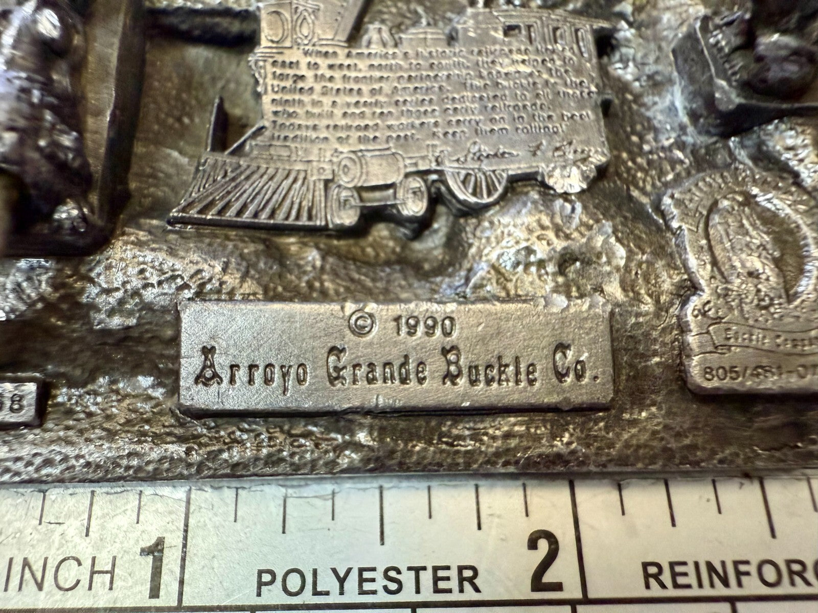 Vintage Historic American Railroad 1990 Commemorative Arroyo Grande Belt Buckle